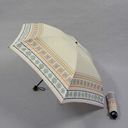 ポリエステル レトロモチーフ 55cm 3段ミニ傘 ベージュ [001431154-4311 ベージュ]