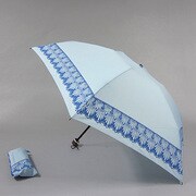 ポリエステル 裾レース 55cm 3段ミニ傘 ブルー [001431254-4312 ブルー]