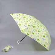 ポリエステル 森の猫 55cm 3段ミニ傘 グリーン [001431756-4317 グリーン]