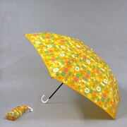 ポリエステル お花畑 55cm 3段ミニ傘 オレンジ [001431756-4318 オレンジ]