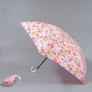 ポリエステル お花畑 55cm 3段ミニ傘 ピンク [001431756-4318 ピンク]