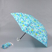 ポリエステル お花畑 55cm 3段ミニ傘 ブルー [001431756-4318 ブルー]