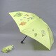 001432056-4321 グリーン ポリエステルサテンプリント55cm 3段ミニ傘 グリーン