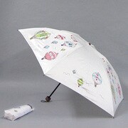 ポリエステルサテンプリント55cm 3段ミニ傘 ベージュ [001432056-4321 ベージュ]