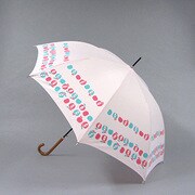 ポリエステル リンゴ柄 60cm ジャンプ傘 ピンク [001432336-4323 ピンク]