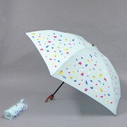 ポリエステル 紙吹雪柄 55cm 3段ミニ傘 ブルー [001432356-4324 ブルー]