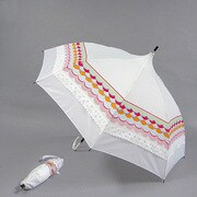 ポリエステル ボーダー柄 55cm 2段折り傘 パゴダ オフ [001432846-4329 オフ]