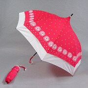 ポリエステル サークルレース 55cm 2段折り傘 パゴダ 赤 [001432846-4330 赤]