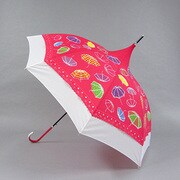 ポリエステル 傘柄 58cm ジャンプ傘 パゴダ 赤 [001432866-4328 赤]
