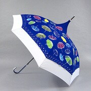 ポリエステル 傘柄 58cm ジャンプ傘 パゴダ 紺 [001432866-4328 紺]