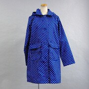 ポリエステル 水玉 ステンカラー 002340502-ドット ブルー