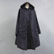 ポリエステル 水玉 ポンチョ 002342402-ドット 黒