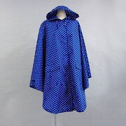 ポリエステル 水玉 ポンチョ 002342402-ドット ブルー