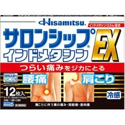サロンシップインドメタシンEX 12枚 [第2類医薬品 プラスター・テープ剤 ※セルフメディケーション税制対象商品]