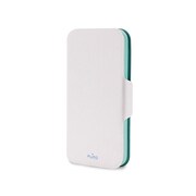 IPC5WALLETWHI1 [iPhone 5/5s用 BI-COLOR WALLET CASE 白×水色]