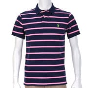 ポロシャツ 半袖 M D60 PNKSTRIPE [Mサイズ ピンクストライプ]