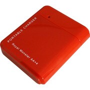 LED付乾電池式充電器 12cm microUSBケーブル付 単3×4本タイプ レッド RM-2545RD
