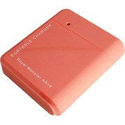 LED付乾電池式充電器 12cm microUSBケーブル付 単3×4本タイプ ピンク RM-2545PK