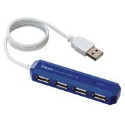 4ポートUSB2.0ハブ ブルー UH-2214NSBL