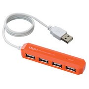 4ポートUSB2.0ハブ オレンジ UH-2214NUDD