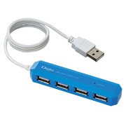 4ポートUSB2.0ハブ ライトブルー UH-2214NULB