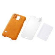 GALAXY S5 レザージャケット 合皮タイプ プレミアムセット キャメル RT-GS5GL1/K