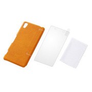 RT-SO03FGL1/K [Xperia Z2 SO-03F用 レザージャケット（合皮タイプ）・プレミアムセット/キャメル]