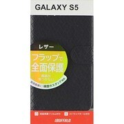 BSMPGS5LKシリーズ GALAXY S5専用 レザーフラップケース 液晶保護フィルム付 編み込みブラック BSMPGS5LKABK