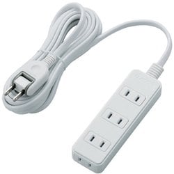 スイングプラグ電源タップ 4個口 3m ホワイト T-S02-2430WH