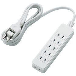 スイングプラグ電源タップ 6個口 2m ホワイト T-S02-2620WH