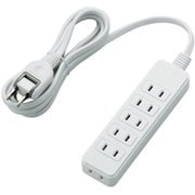 スイングプラグ電源タップ 6個口 2m ホワイト T-S02-2620WH