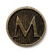 DHI-IN-M [iCharm Home Button Accessory "Initial" イニシャルM ホームボタンシール]
