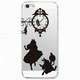 IQ-IP5ORAW-BK [iPhone SE/5s/5用オリジナルプリントケース アリス×ラビット 時計 （クリア）ブラック]
