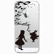 IQ-IP5ORAM-BK [iPhone SE/5s/5用オリジナルプリントケース アリス×ラビット Music （クリア）ブラック]