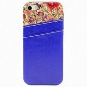 IQ-IP5CF-BL [iPhone5/5sカードケース付き花柄ケース ブルー]