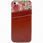 IQ-IP5CF-BR [iPhone5/5sカードケース付き花柄ケース ブラウン]