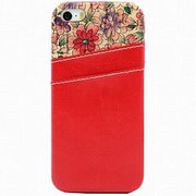 IQ-IP5CF-RD [iPhone5/5sカードケース付き花柄ケース レッド]