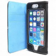 IQ-IP5SYL-BL [iPhone5/5sステッチ横開きレザーケース ブルー]