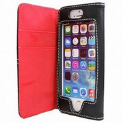 IQ-IP5SYL-RD [iPhone5/5s ステッチ横開きレザーケース レッド]