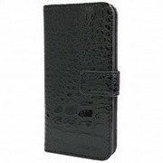 IQ-IP5WANI-BK [iPhone5/5s ワニ柄横開きレザーケース ブラック]
