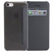 ASP-I5CKY-BK [iPhone5c 小窓付き横開きケース ブラック]