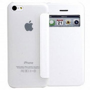 ASP-I5CKY-WH [iPhone5c 小窓付き横開きケース ホワイト]