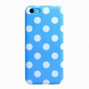 ASP-I5CDT-BL [iPhone5c ドット柄TPUケース ブルー]