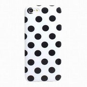ASP-I5CDT-WTB [iPhone5c ドット柄TPUケース ホワイト×ブラック]