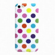 ASP-I5CDT-WTC [iPhone5c ドット柄TPUケース ホワイト×カラフル]