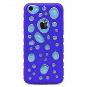 IQ-IP5C-BLCL [iPhone5c バブルデザインケース ブルー×クリア]