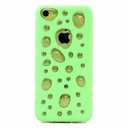 IQ-IP5C-GRCL [iPhone5c バブルデザインケース グリーン×クリア]