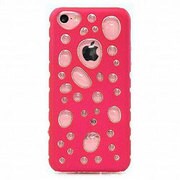IQ-IP5C-RDCL [iPhone5c バブルデザインケース レッド×クリア]
