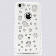 IQ-IP5C-WHCL [iPhone5c バブルデザインケース ホワイト×クリア]