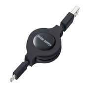 ライトニング巻き取りケーブル ブラック 0.1~0.8m KB-IPLTM08BK